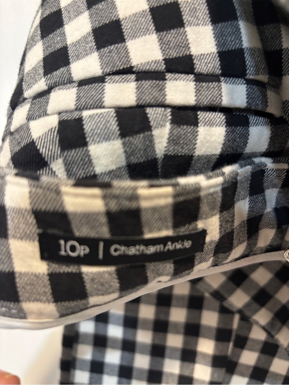 Talbots Black & White Check Chatham Ankle Straight-Leg Pants